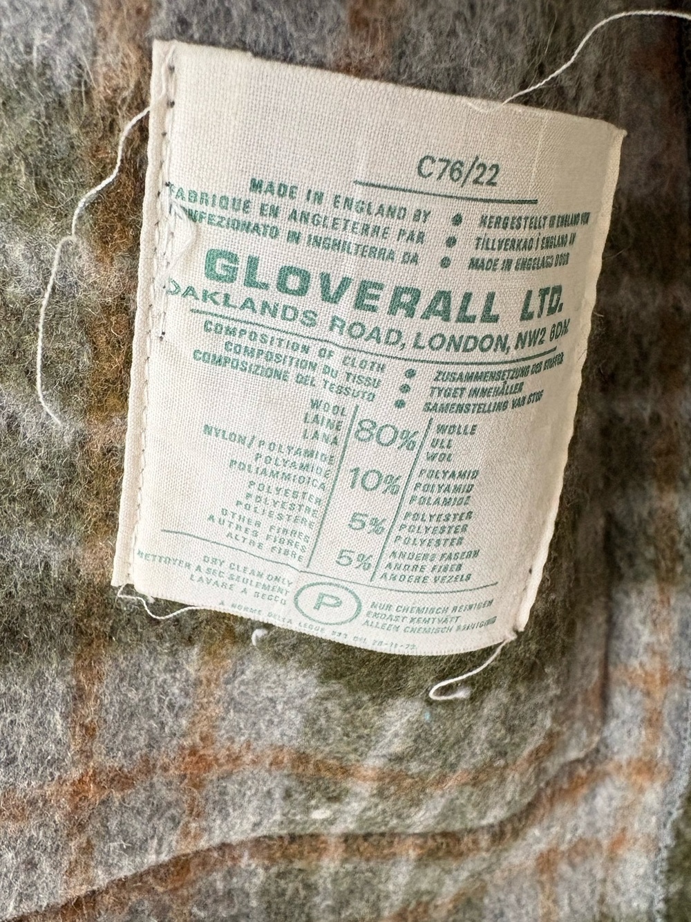 Vintage Gloverall English Duffle Coat Gray Wool Made in England Size US 12 Fall - Picture 11 of 11